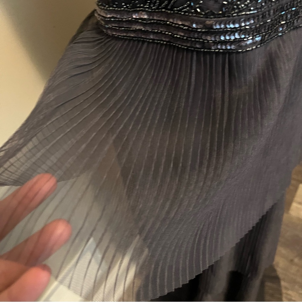 Adrianna Pappell long beaded dress pleated bottom so flattering mother of bride - Picture 7 of 11
